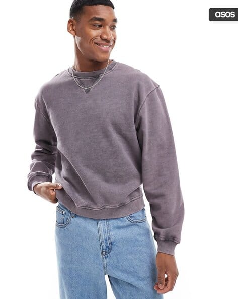 Buy Charcoal Grey Sweatshirt \u0026 Hoodies for Men by ASOS DESIGN Online |  Ajio.com