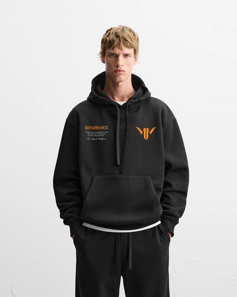 Buy MISCHIEF MONKEY Men Typographic Print Hoodie Online | Ajio.com