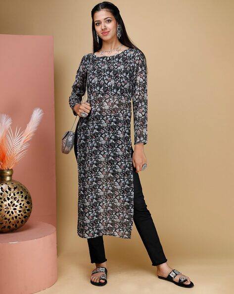 EYEBOGLER Women Floral Flared Kurta