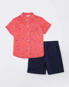 nauti nati Boys Graphic Print Shirt & Shorts Set-picture-23