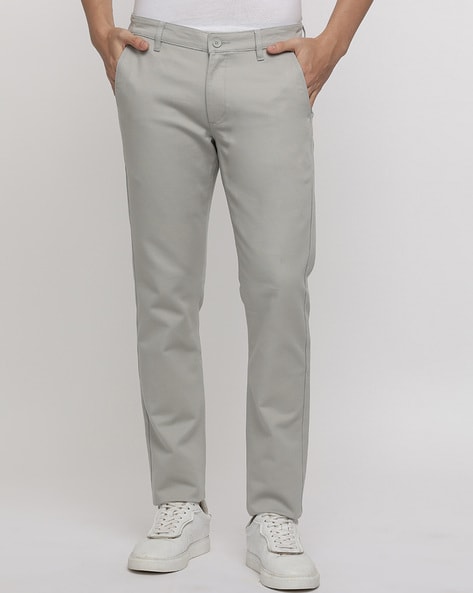 Crocodile Men Slim Fit Flat-Front Chinos