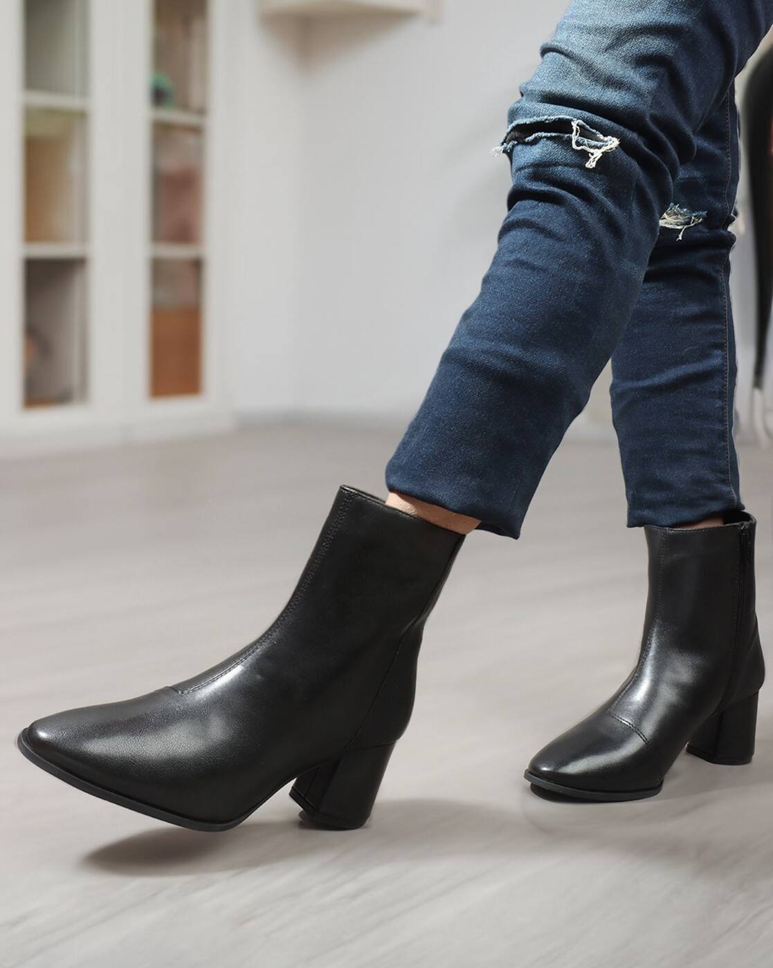Journee Collection Women's Tessa Bootie - Ankle Boots With Stacked Heel, Almond Toe - View #2