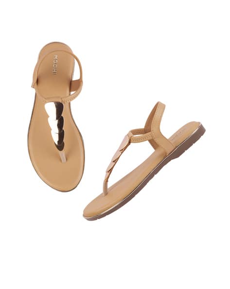 Buy Beige Flat Sandals for Women by Mochi Online