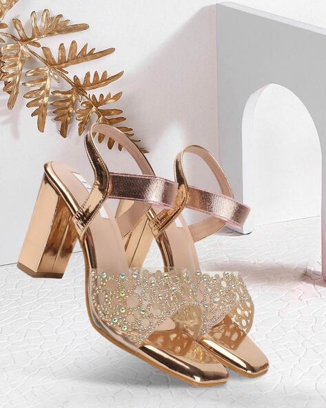 Elle Women Embellished Chunky-Heeled Sandals