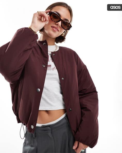 Collarless Puffer Jacket