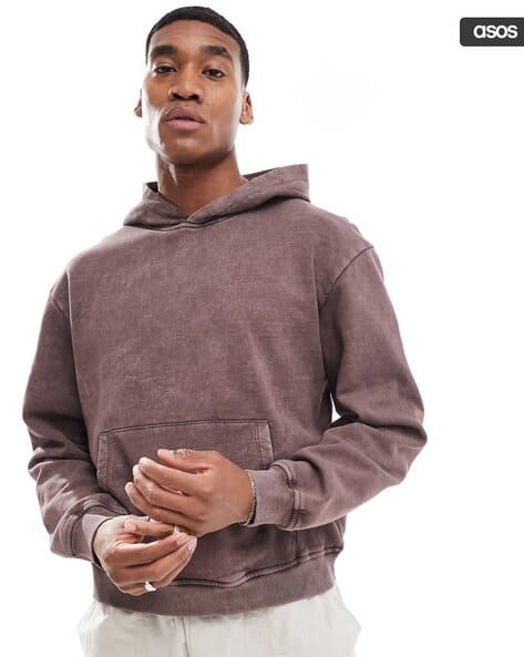 Asos Design Hoodie With Snood Asos Brown Hoodie With Design