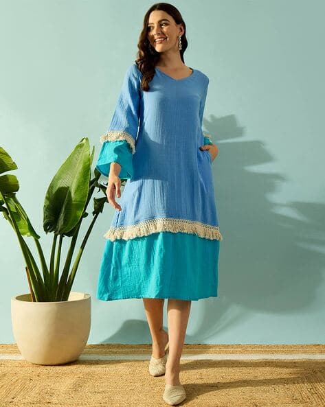 Buy Blue Dresses for Women by The Kaftan Company Online