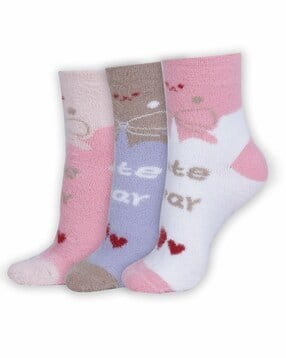 Women Pack of 3 Printed Everyday Socks-image-9