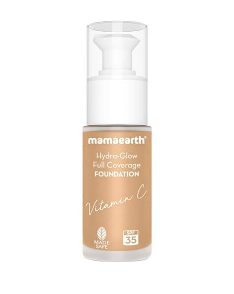 MAMAEARTH Hydra-Glow Full Coverage Foundation With Vitamin-C and Turmeric - 06 Caramel Glow