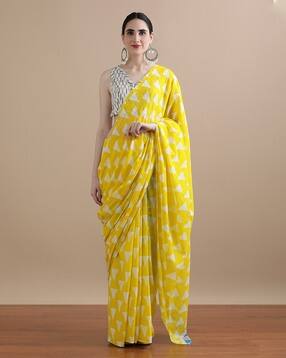 jaipur kurti Women Geometric Print Pure Cotton Saree-picture-10