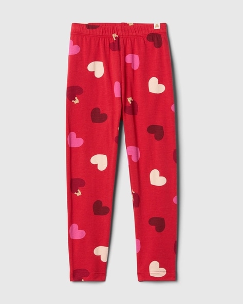 Gap Kids Girls All-Over Heart Print Regular Fit Pull-On Leggings