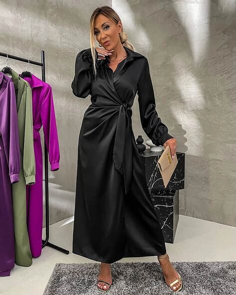 Women Wrap Dress with Tie-Up