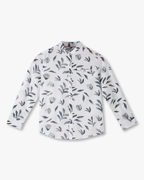 lee cooper Boys Leaf Print Slim Fit Shirt-picture-23