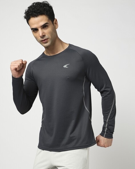 Men Patterned Regular Fit Training Round-Neck T-Shirt