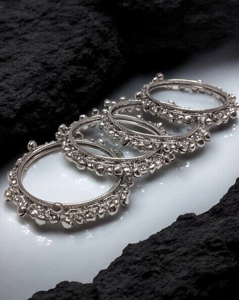 Oomph Oxidised Ghungroo Bangle Set for Women