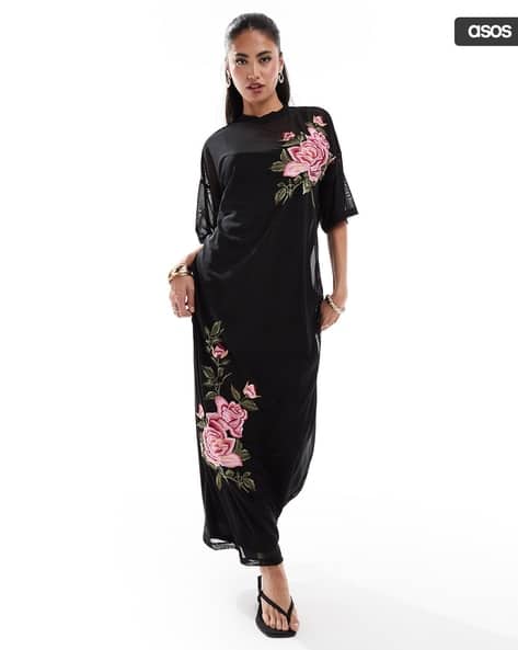 Buy ASOS DESIGN Oversized Mesh Tee Midaxi Dre... Online