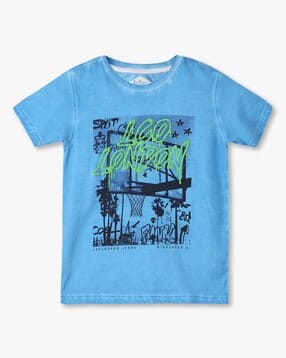 lee cooper Boys Graphic Print Regular Fit Crew-Neck T-Shirt-picture-28