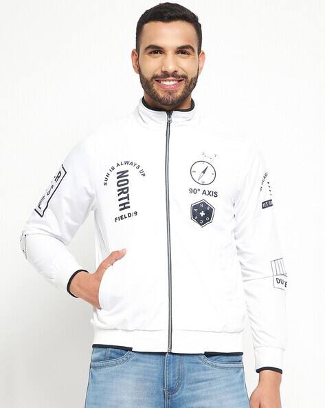 Men Printed Zip-Front Regular Fit Jacket