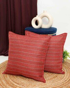 the conversion Stripes Design Orange Color Cushion Cover - 18"x18"-picture-45
