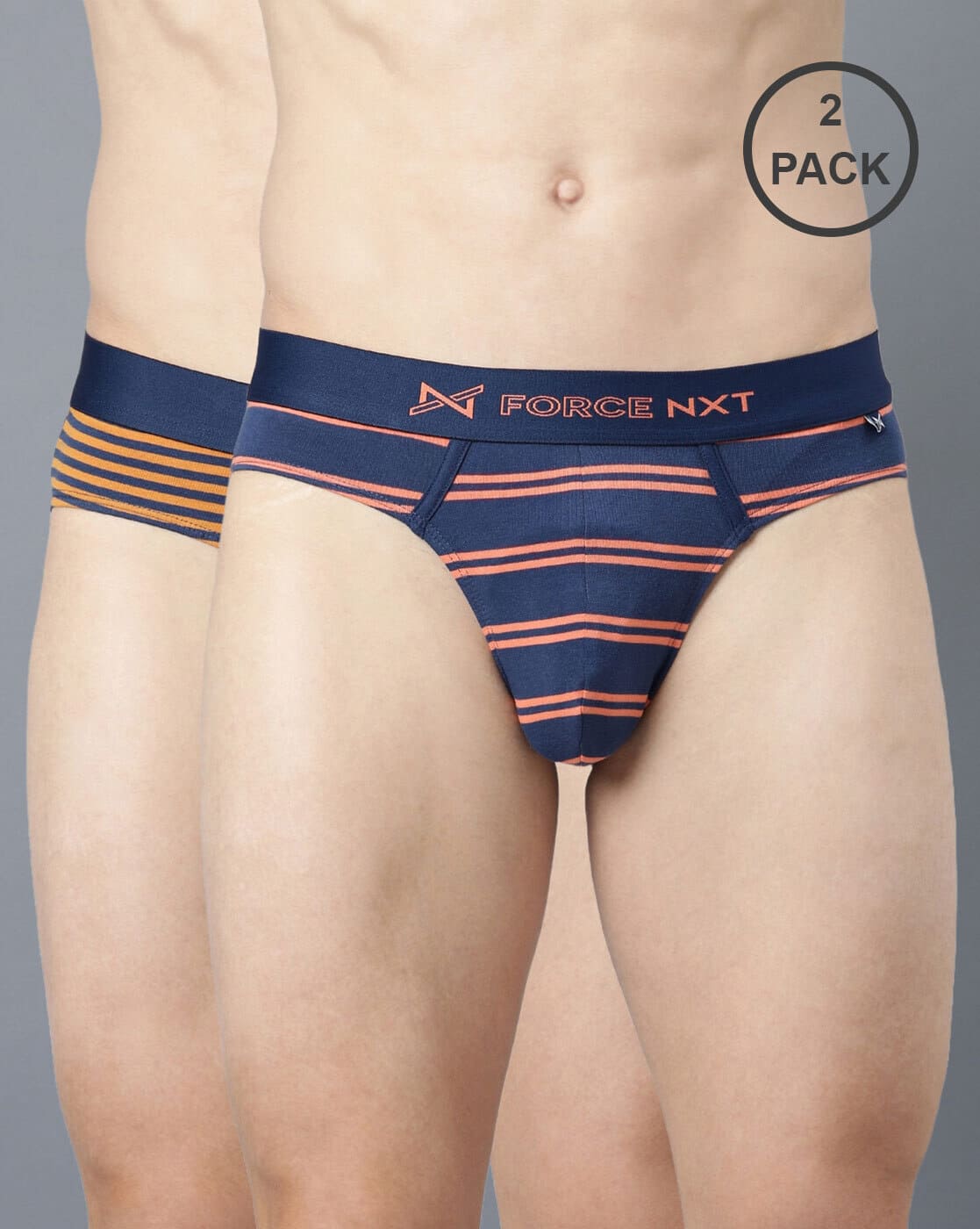 Buy FORCE NXT Pack of 2 Men Striped Briefs  Online | Ajio.com