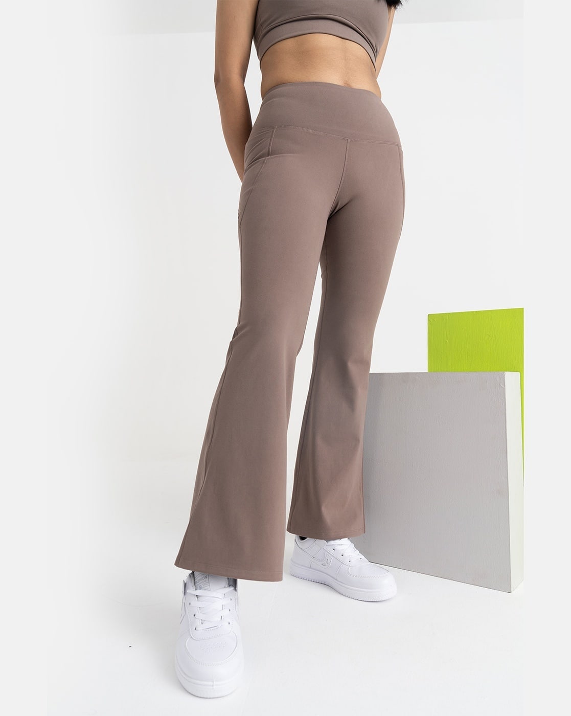 Buy HUNNIT High Waist Zen Flare Pants fo Online | Ajio.com