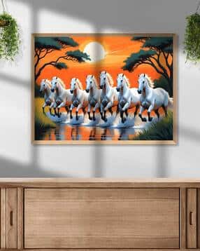 saf 7 Running Horses Framed Wall Paintings-picture-39