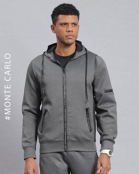 Men Zip-Front Regular Fit Hoodie