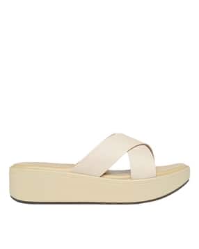 monrow Women Open-Toe Cross-Strap Wedges-picture-0