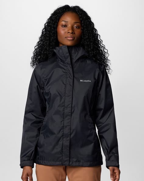Women Zip-Front Hooded Waterproof Jacket