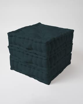 skanda fab Set of 3 Square Floor Cushions 16" x 16"-picture-26