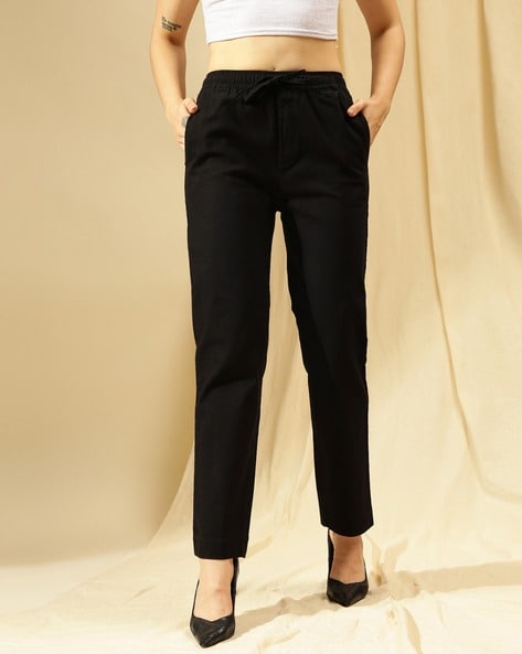 Xpose Women Straight Fit Flat-Front Trousers