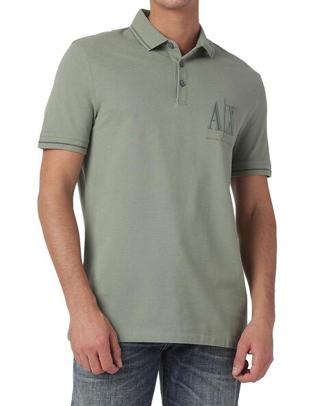 Men Regular Fit Polo T-Shirt with Logo Embroidery