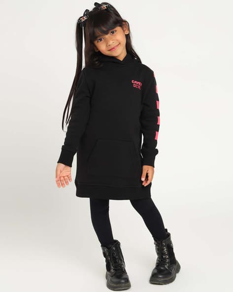 Girls Hooded Sweatshirt Dress