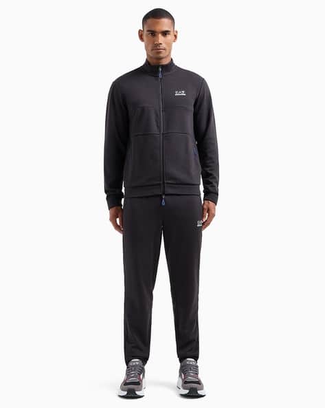 Pattern with Front Logo Patch Tracksuit Set