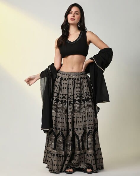 Buy Black Lehenga Choli Sets for Women by SHOWOFF Online
