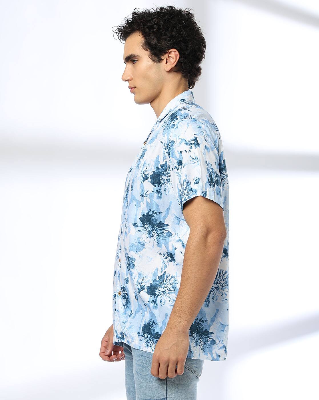 Men Tropical Print Relaxed Fit Shirt