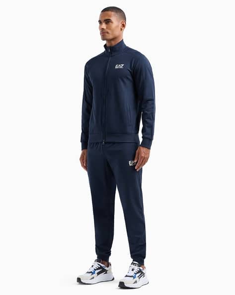 Pattern with Back Logo Print Tracksuit Set