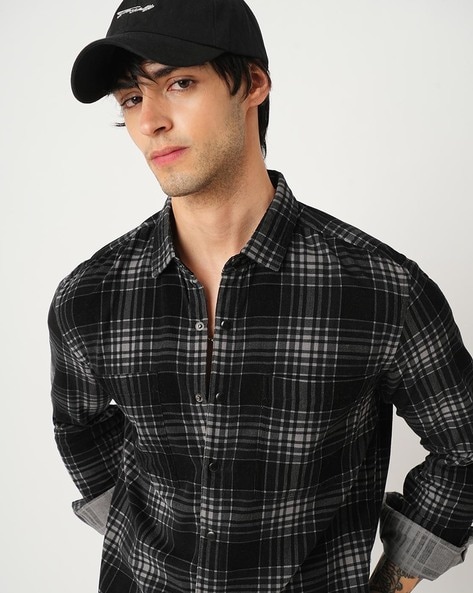 Men Checked Slim Fit Shirt