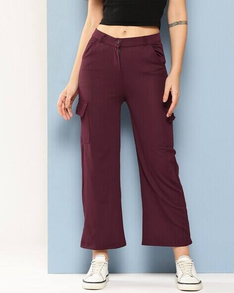MUHURATAM Women Relaxed Fit Flat-Front Pants