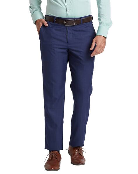 PARK AVENUE Men Checks Relaxed Fit Trousers