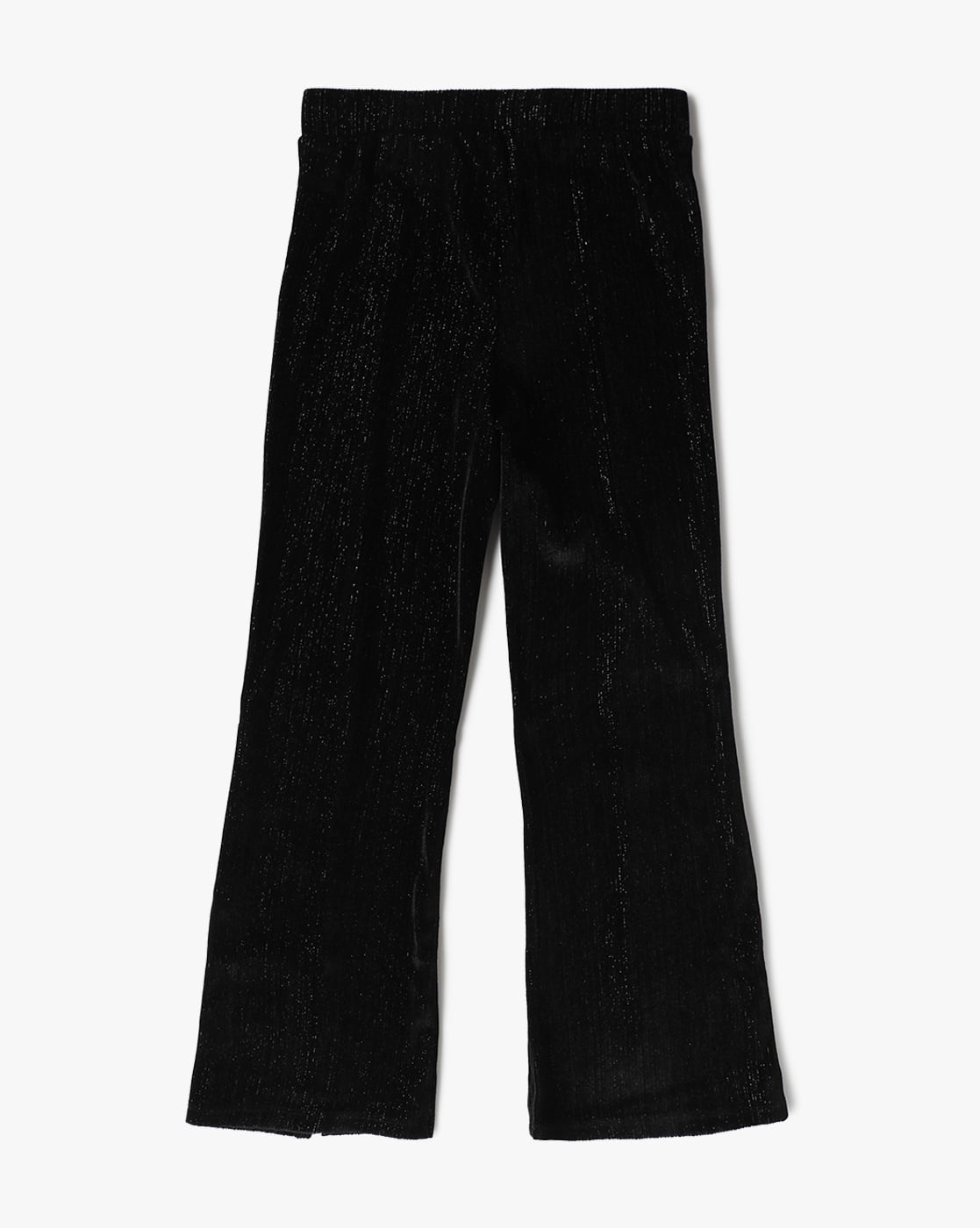 BELVET Classic Rigid Tuck pants -Black Maxi Silk Velvet Pant in Black