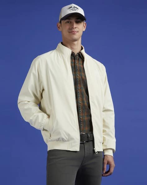 Men High-Neck Full Sleeve Bomber Jacket