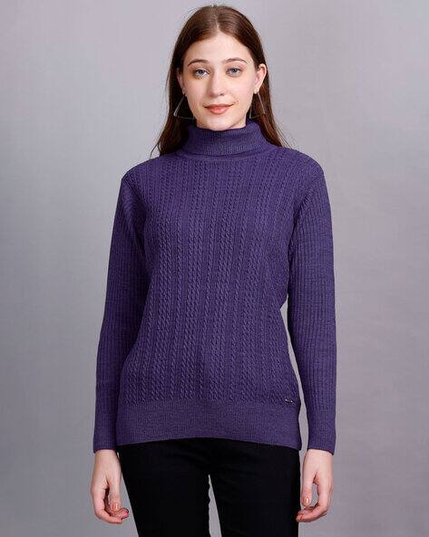 ajio purple turtle neck jumper
