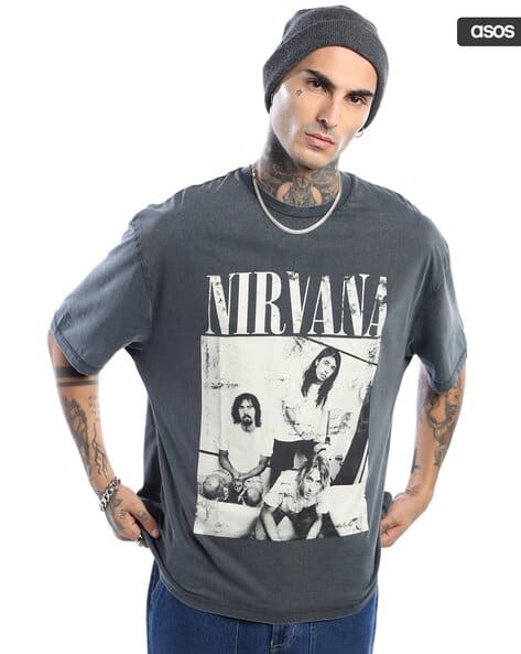 Nirvana Print Oversized T-Shirt