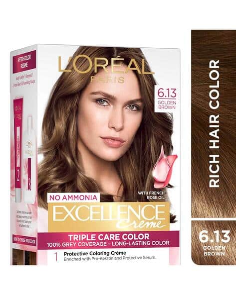 L'Oreal Paris LOreal Paris New Excellence Creme Hair Color Hyaluronic Acid 6.13 Golden Brown