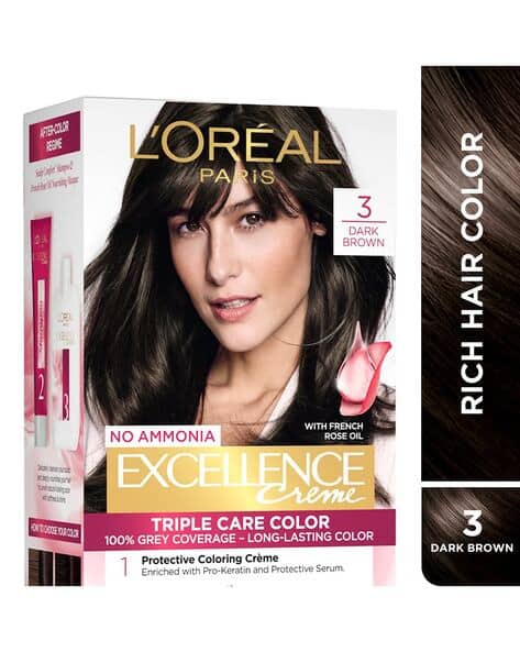 L'Oreal Paris Excellence Creme Hair Color 3 Dark Brown/Natural Darkest Brown