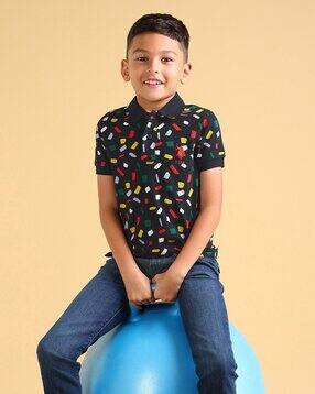 u.s. polo assn. Boys Geometric Print Regular Fit Polo T-Shirt-picture-28