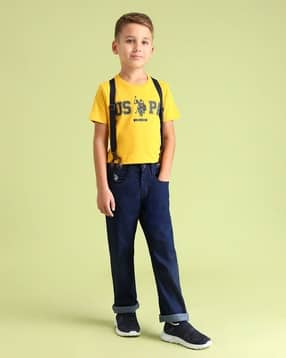 u.s. polo assn. Boys Light-Wash Regular Fit Jeans with Suspenders-picture-52