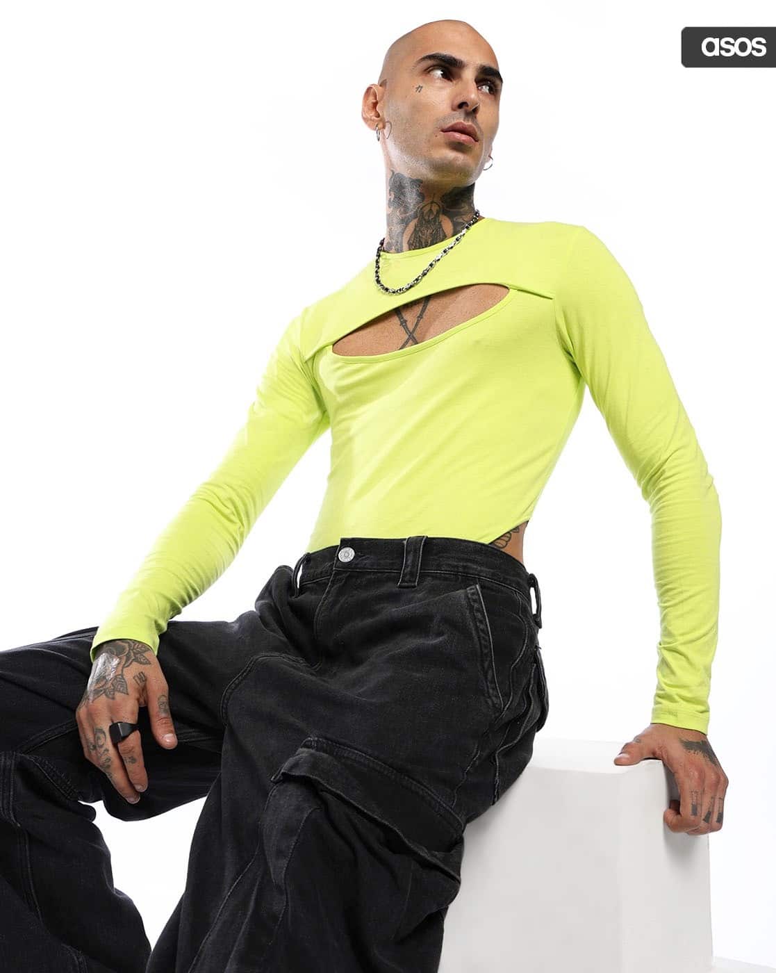 Long Sleeve Muscle Cut-Out Fitted Bodysuit