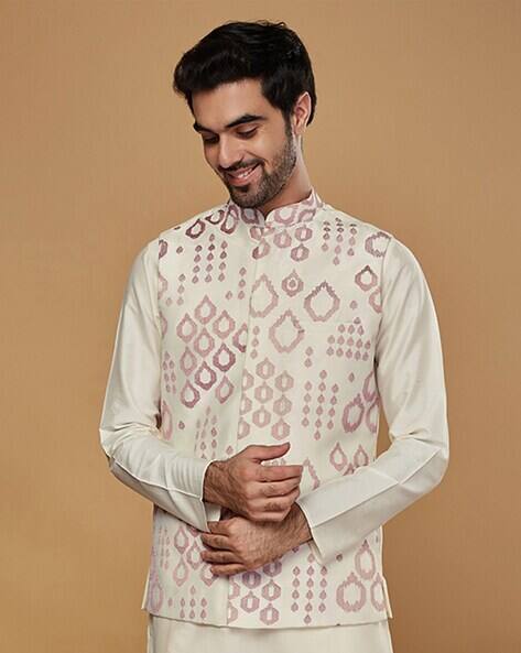 Buy Off White 3-Piece Ethnic Suit for Men by KISAH Online